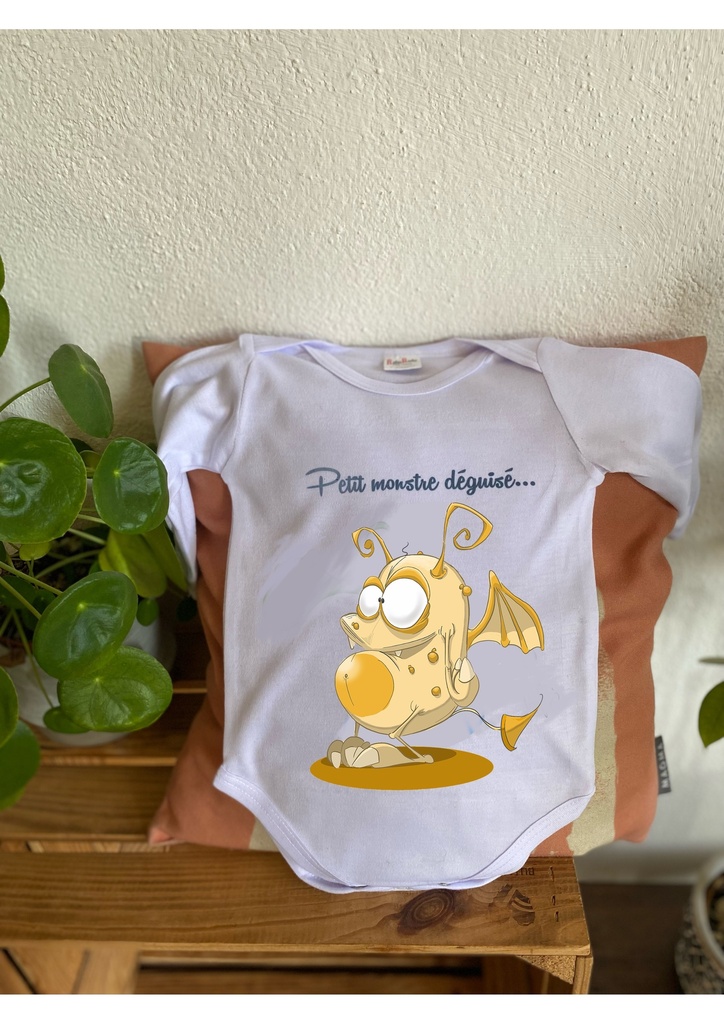 Body Bébé "Petit Monstre" Jaune